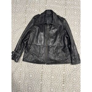 Knoles & Carter Womens Black Long Sleeve Full-Zip Motorcycle Jacket Size 4XL